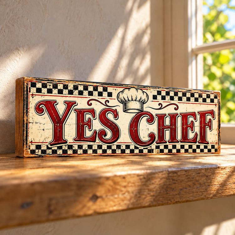Yes Chef wooden sign vintage KITCHEN SIGNS kitchen sign YES CHEF