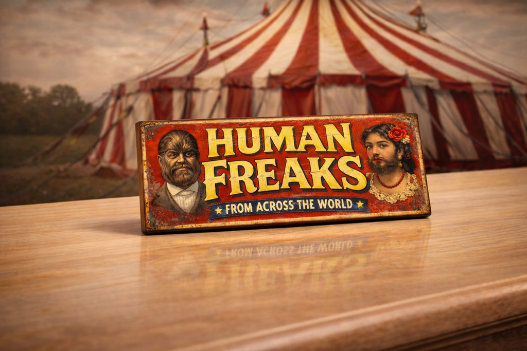 Freak Show Sign Fairground Circus Vintage Style Freakshow Handmade 28cm wooden