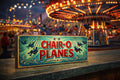 Char O Planes Sign vintage classic style Fairground circus signs 70s wooden 28cm