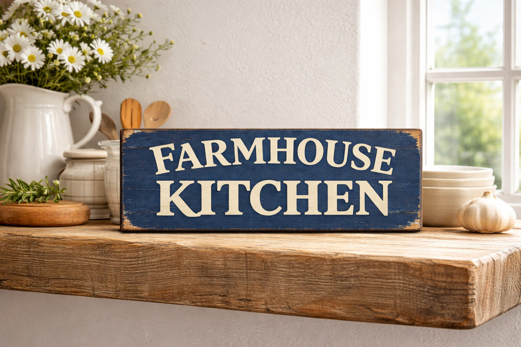 Farmhouse Kitchen sign vintage style wooden signs KITCHEN 28cm rustic
